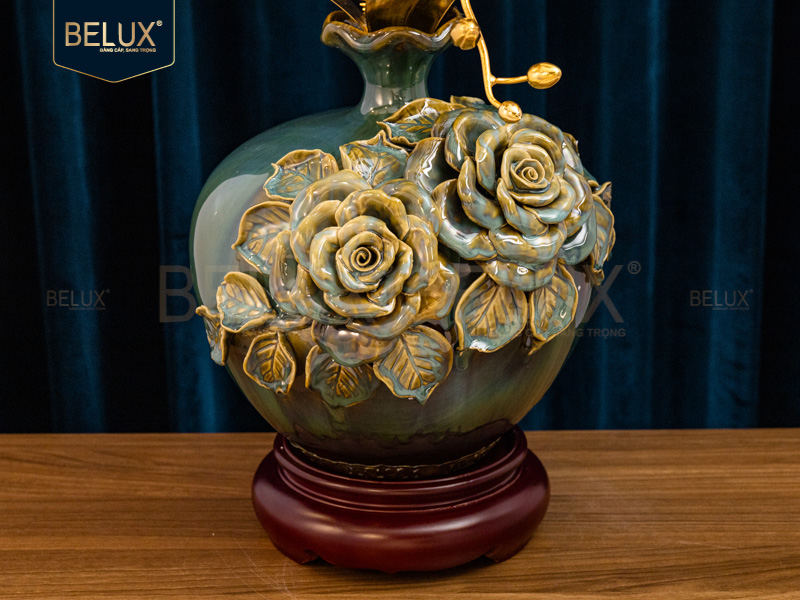 Chậu Lan Vàng Tụ Bảo mạ vàng 24k&nbsp;cao 55cm